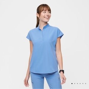 FIGS Rafaela Oversized Scrub Top- small, ceil blue